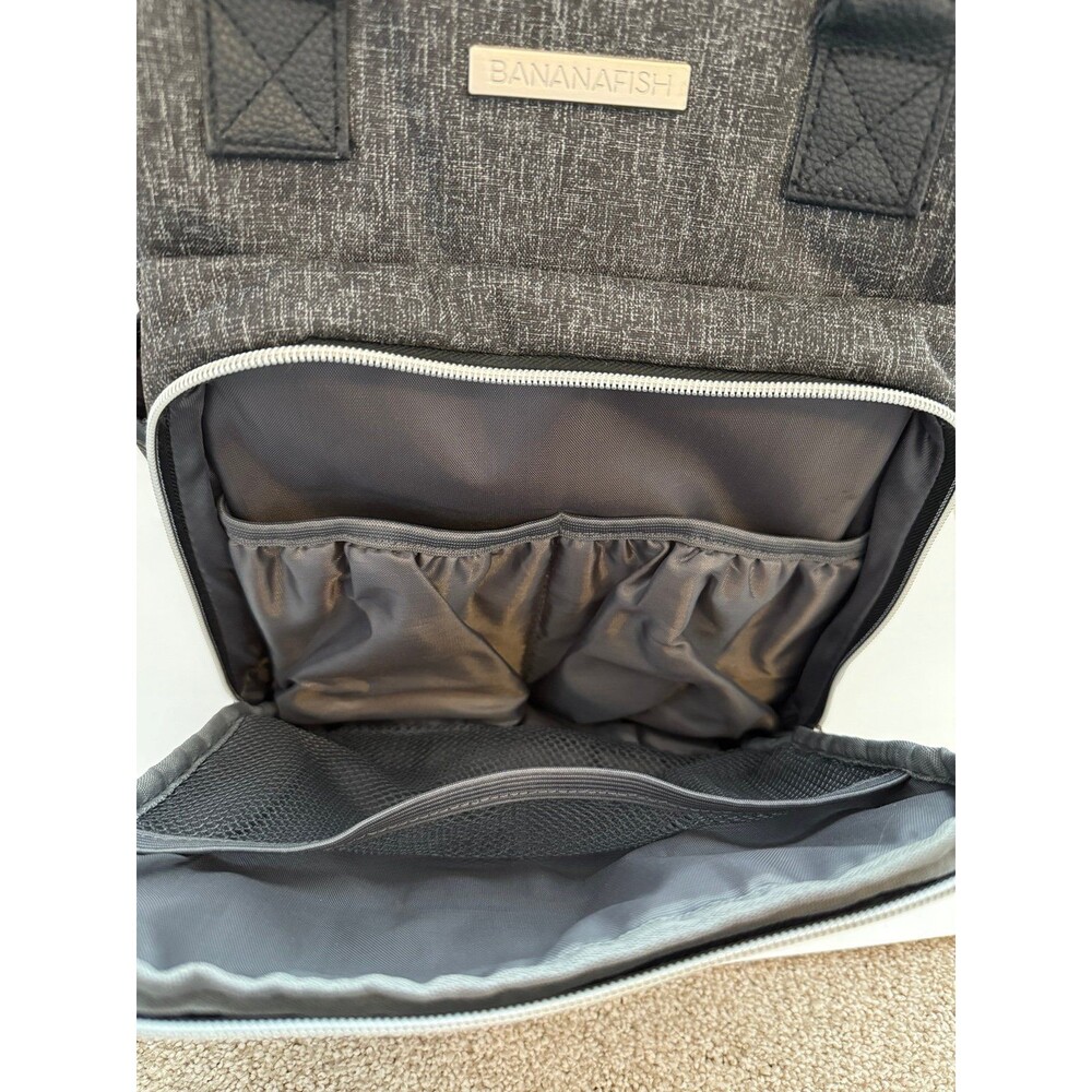 Bananafish Diaper Backpack Unisex Large Charcoal Grey Heathered Multi-Pocket - Picture 3 of 10